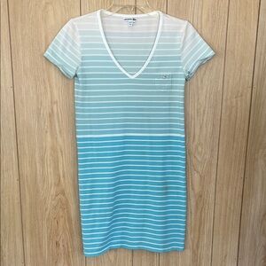 Lacoste Women’s Blue Ombre Stripe V-Neck Swim Coverup